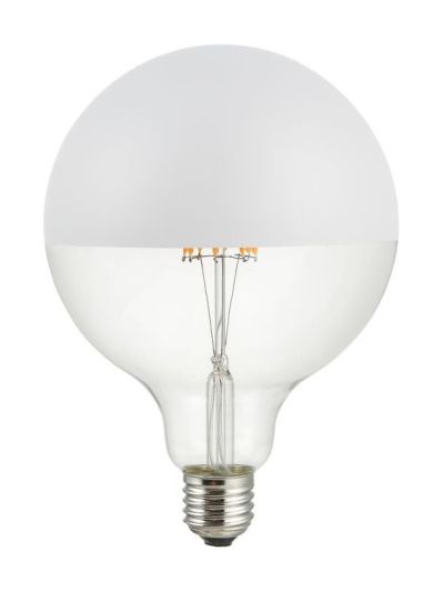 E27 - SPL Premium Globe mit Spiegelkappe - Weiß - Ø:125mm - 2500K - CRI 93 - Dimmbar
