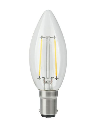 Ba15d - SPL Candle - Klar - 250lm - 2500K - CRI 93 - Dimmbar