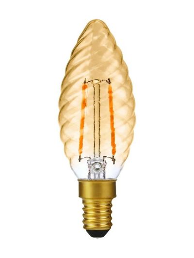 E14 - SPL Twisted Candle - Amber - 140lm - 2000K - CRI 95 - Dimmbar