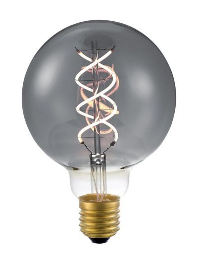E27 - SPL FleX Double Helix - Smoke - Ø:95mm - 120lm - 2200K - CRI 80 - Dimmbar