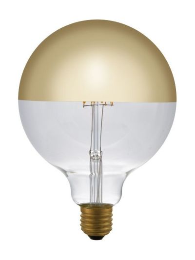 E27 - SPL Globe Top Mirror - Amber - Ø:125mm - 350lm - 2500K - CRI 80 - Dimmbar