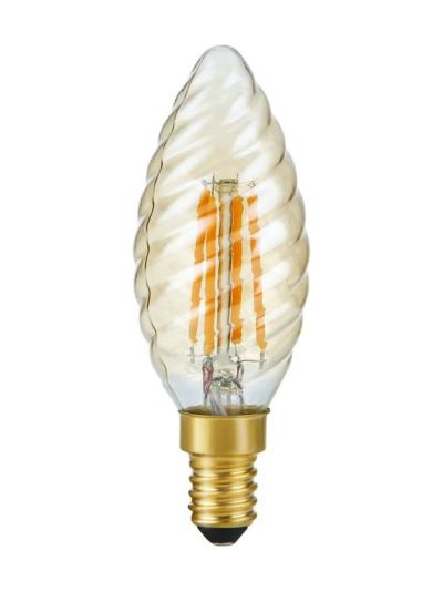 E14 - SPL Twisted Kerze - Amber - Ø:35mm - 250lm - 2200K - CRI 90 - Dimmbar