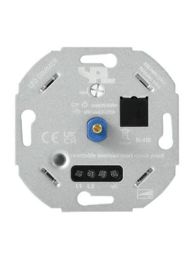 SPL - Wanddimmer - Universal - LED 2-175W / Halogen 10-350W - Dreh/Druck - Aluminium