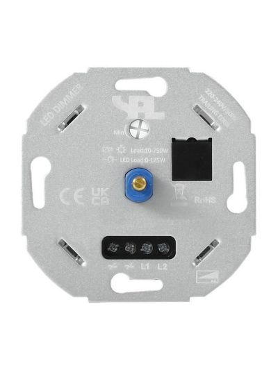 SPL - Wanddimmer - Universal - LED 0-125W - Dual Pulse - Dreh/Druck - Aluminium