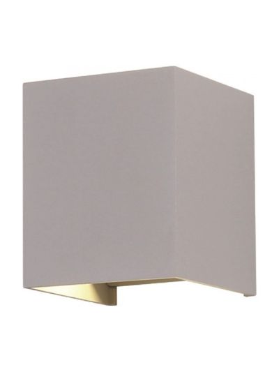 V-Tac 6W LED graue Wandleuchte - Eckig, einstellbarer Abstrahlwinkel, IP65 außen, inkl. Leuchtmittel - 4000K
