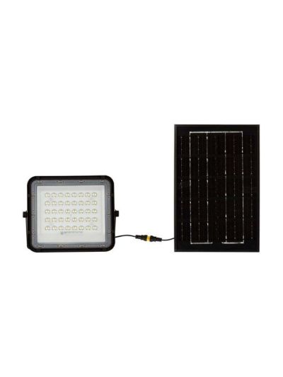 V-Tac Solar-Fluter LED 400lm - Schwarz, inkl. 6W-Solarpanel, Fernbedienung, integriertem Akku, IP65 - RA80