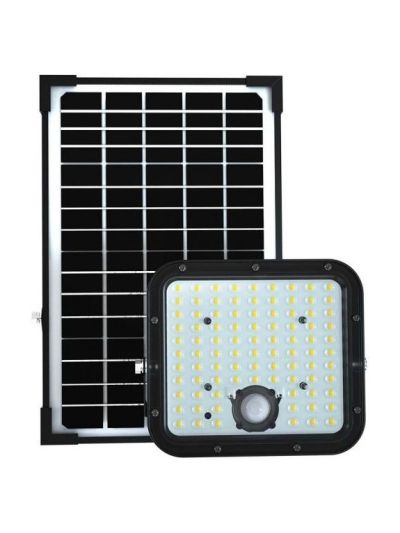 V-Tac Solar-Fluter LED 4800lm - Schwarz, inkl. 12,5W-Solarpanel, Fernbedienung, Akku, IP65