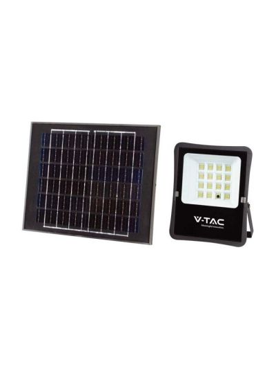 V-Tac Solar-Fluter LED 1200lm - Schwarz, inkl. 12W-Solarpanel, Fernbedienung, IP65