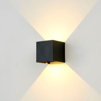 LEDlife CUBIC 6W Dimmbar Schwarz Wandleuchte auf/ab Justierbar IP65 inkl. Leuchtmittel - Innen/Außen, 3000K