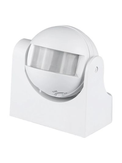 Weißer Infrarot-Bewegungsmelder mit manueller Übersteuerung und IP44-Schutzart - Max. 300W LED