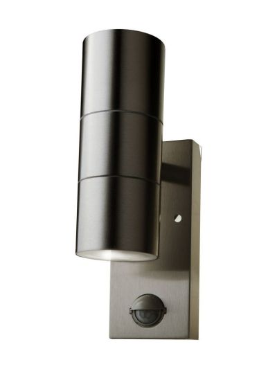 V-Tac Edelstahl-Außenwandleuchte mit Sensor - Auf/Ab-Lichtrichtung, IP44, GU10-Fassung, 230V
