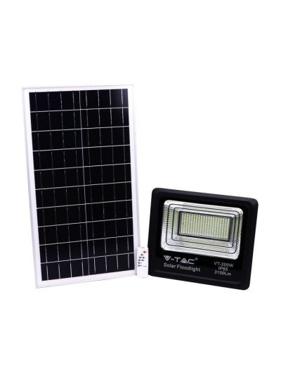 V-Tac 40W Solar-Fluter LED - Schwarz, inkl. Solarzelle, Fernbedienung, IP65