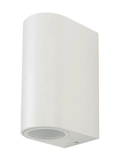 V-Tac Außen-Wandleuchte mit Licht auf/ab - IP44, GU10-Fassung, weißes Aluminium, ohne Leuchtmittel (230V)