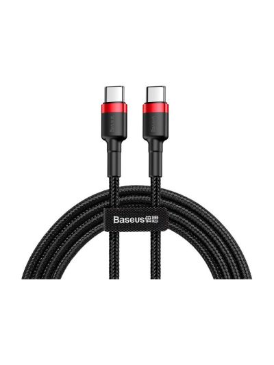 Baseus - USB-C PD Cafule-Kabel 2.0 QC 3.0 60 W 1 m (schwarz und rot)