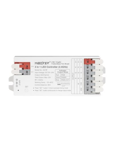 Miboxer - LED Controller - 3-in-1 - RGB-CCT - DC12/24V - 2.4GHz RF - 12A