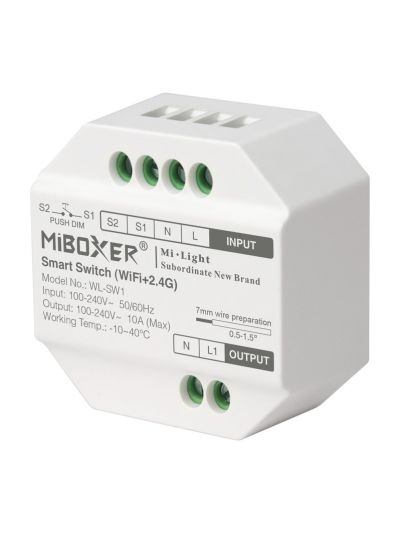 Miboxer - Smart-Relais - Einbau - 10A - WiFi - 2.4GHz RF (WL-SW1)