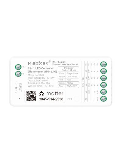Miboxer - LED Controller - RGB-CCT - WiFi, 2.4GHz RF - 12V (SM5)
