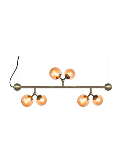 Halo Design - Atom Mini Horisontal Pendel - Antik Messing/Amber - L: 80 cm