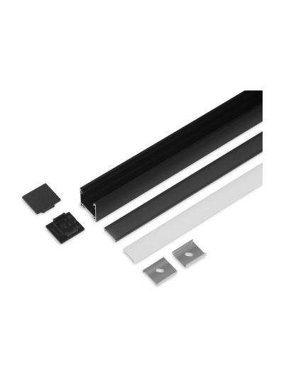 Aluprofil - Model L - 20mm LED-Streifen - Schwarz