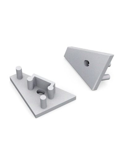 Endkappen für CORNER10 Gen2 - Silber m. Loch - 20 Stk.