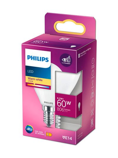 E14 - Philips LED-Kerze - Matt - 6,5W - 806lm