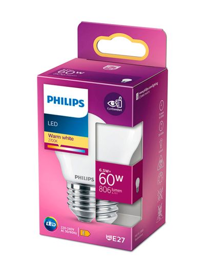 E27 - Philips LED-Kerze - Matt - 6,5W - 806lm