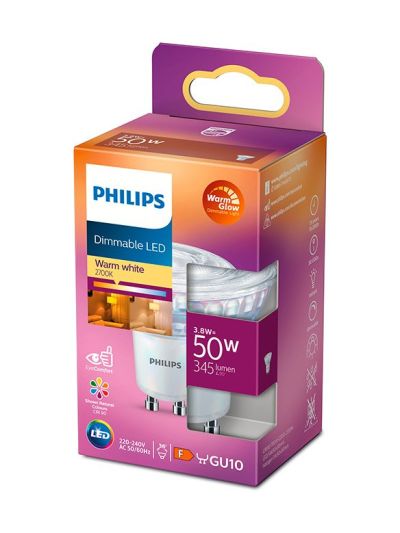 GU10 - Philips LED Spot - 3,8W - 345lm - 2200-2700K - Dimmbar