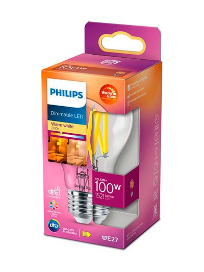 E27 - Philips LED-Leuchtmittel - Klar - 10,5W - 1521lm