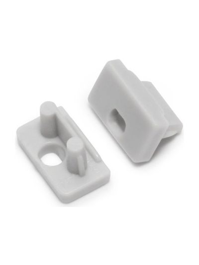 Endkappen für SLIM8 - Grau m. Loch - 20 Stk