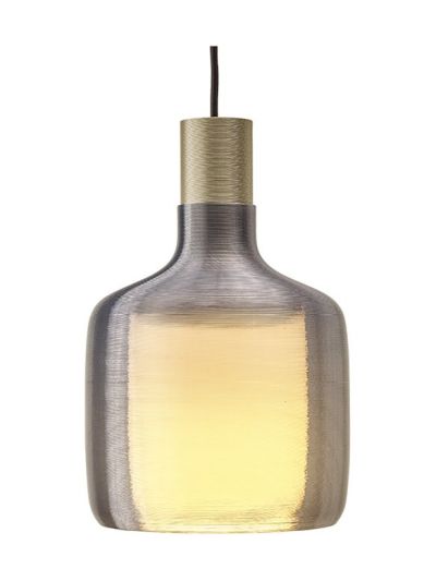 Philips MyCreation 3D - Jewelz Flask-Pendelleuchte - Grau - S - grobe Schichten - Goldakzent