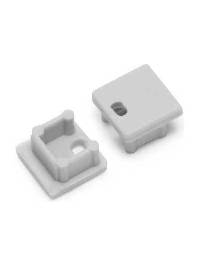 Endkappen für SMART10 - Grau m. Loch - 20 Stk