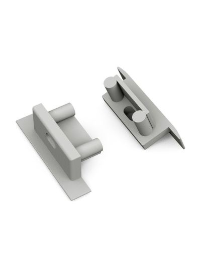 Endkappen für BEGTIN12 Gen2 SQ - Grau m. Loch - 20 Stk.