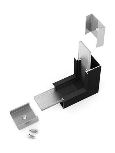 Winkel für LED-Profil LINEA-IN20 - 90° - Schwarz - Stehend