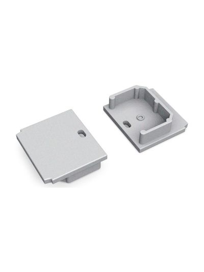 Endkappen für LINEA-IN20 TRIMLESS - Silber mit Loch - 20 Stk.