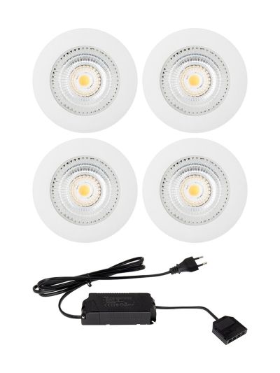 HiluX D1 Gen3 4er-Pack inkl. Treiber - Full Spectrum LED-Einbaustrahler - Ra97 - 2700K - Weiß
