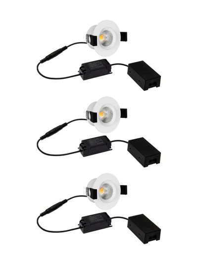 HiluX D3 Tilt360 3er-Pack - Full Spectrum LED-Einbaustrahler - Ra97 - 3000K - Weiß