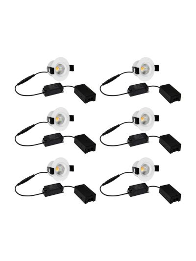HiluX D3 Tilt360 6er-Pack - Full Spectrum LED-Einbaustrahler - Ra97 - 2700 K - Weiß