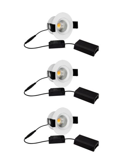 HiluX D8 Tilt360 3er-Pack - Full Spectrum LED-Einbaustrahler - Ra97 - 3000K - Weiß