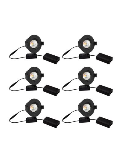 HiluX D8 Tilt360 6er-Pack - Full Spectrum LED-Einbaustrahler - Ra97 - 3000K - Schwarz