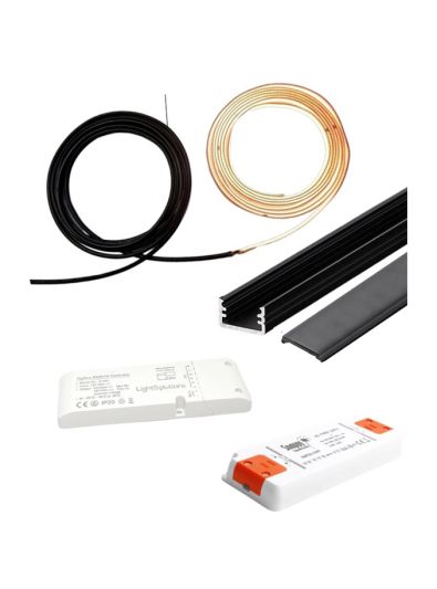 LED-Set für Akustikpaneele - 1 x 240 cm - Komplett - Schwarz - ZigBee