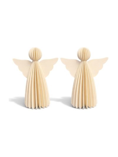 Mumi3D - Weihnachtsanhänger - Engel - 6 cm - Beige - 2 Stk.