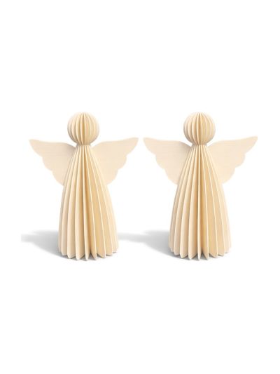 Mumi3D - Weihnachtsanhänger - Engel - 9 cm - Beige - 2 Stk.