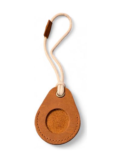 Airtag-Schlüsselanhänger - Echtes Leder - Braun