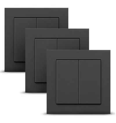 Senic Friends Of Hue-Schalter - Anthrazit - 3er-Pack