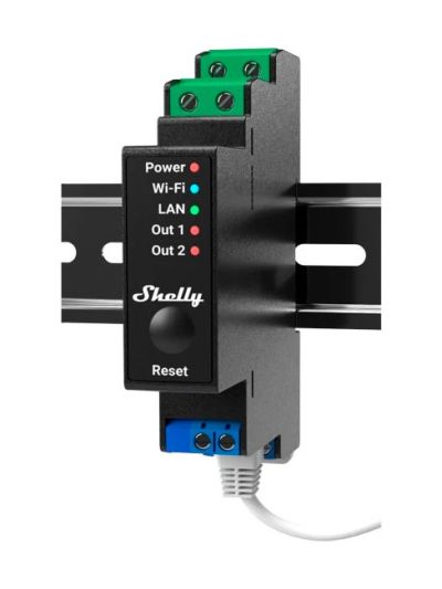 Shelly - Pro 2Pm - Wi-Fi-Relais/Jalousie, 2 Kanäle mit Leistungsmessung (230VAC)