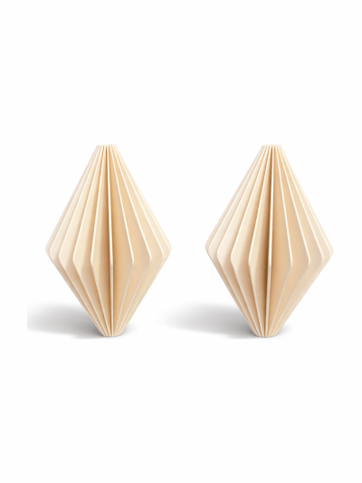Simiu - Weihnachtsanhänger - 9 cm - Diamant - Beige - 2er-Pack
