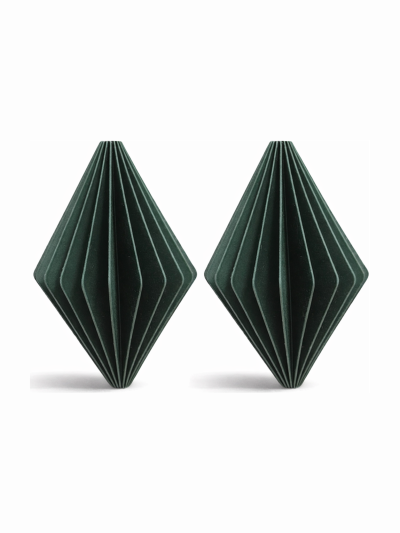 Simiu - Weihnachtsanhänger - 9 cm - Diamant - Grün - 2er-Pack