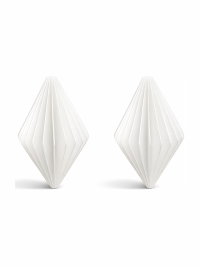 Simiu - Weihnachtsanhänger - 9 cm - Diamant - Seidenweiß - 2er-Pack