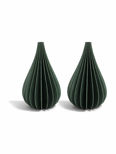 Simiu - Weihnachtsanhänger - 9 cm - Tropfen - Grün - 2er-Pack