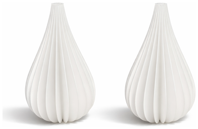 Simiu - Weihnachtsanhänger - 9 cm - Tropfen - Seidenweiß - 2er-Pack